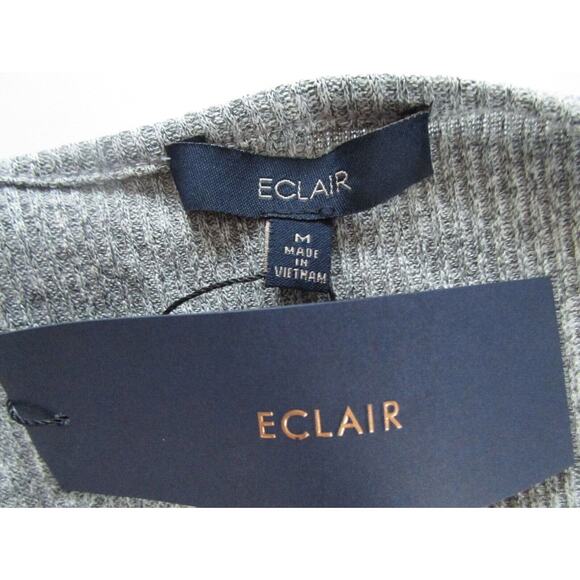 ECLAIR Cardigan Women's Open Front 3/4 Sleeve Size Medium Gray Hacci Knit NWT - Picture 4 of 4